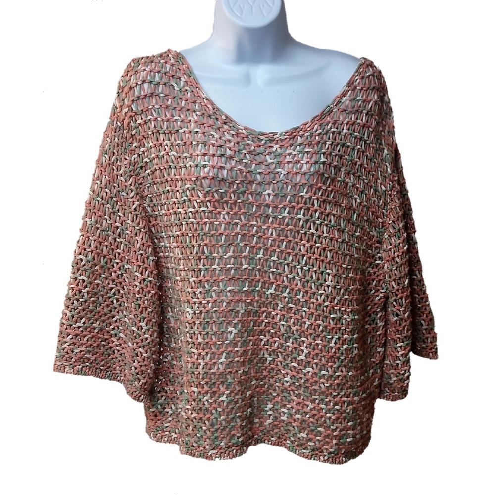 Anthropologie Moth Salina Open Stitch Pullover Lg